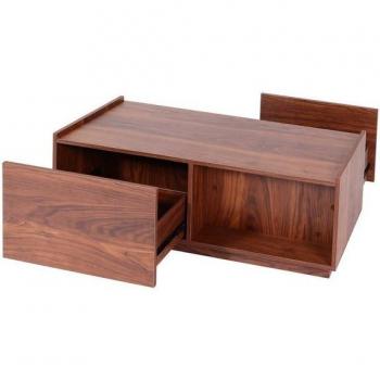 MCW Couchtisch J78-C – Sofatisch, Schubladen, Bodenschoner, 2 Schubfächer, 40×110×50 cm