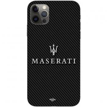 Protection Maserati iPhone 14 Pro Max – Couleur Blanc, Texture Carbone