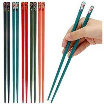 Multicolor Fiberglass Chopsticks, Loopki, Non-Slip Grip, Set of 5