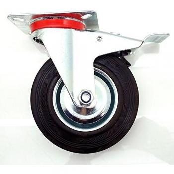 Vollgummi Bockrolle 125 mm mit Bremse