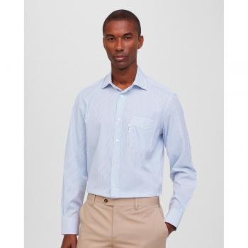 Camicia Façonnable in Popeline di Cotone Blu