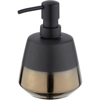 Dispenser per Sapone Liquido Wenko Brandol, Ceramica, 450 ml, Nero e Rame