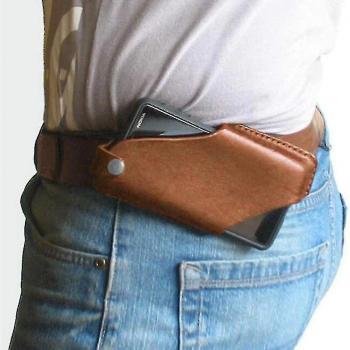Étui rétro en cuir pour smartphone avec boucle de ceinture