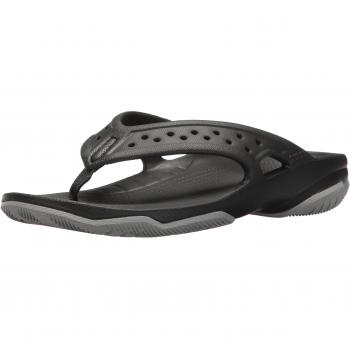 Crocs Swiftwater Deck Flip Homme, Tongs, Noir (Noir/Gris clair) 42/43 EU