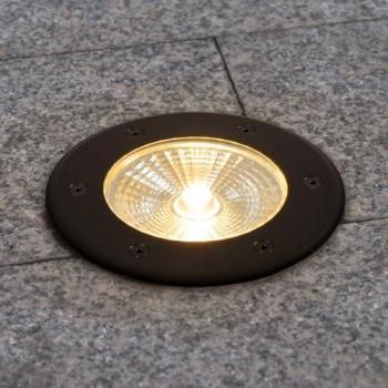 Suelo LED Baliza Barcelona 18W 12V DC IP67 Ø15cm 30° Blanco Cálido
