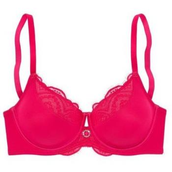 Damen Minimizer-BH mit Spitzen-Details und Strass, Pink, Gr. 105D