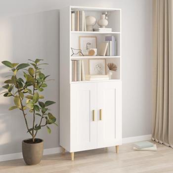 VidaXL White High Storage Unit with Shelves