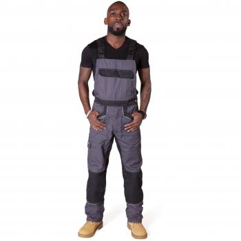Dickies Grey/Black Work Overalls with Braces