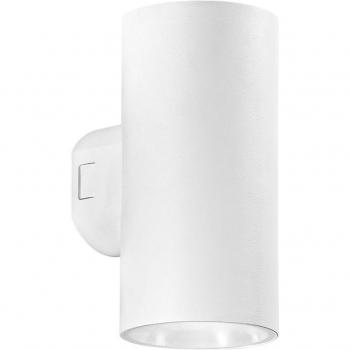 Applique da esterno LED POLO rotonda bianca 2x8W con luce calda e naturale