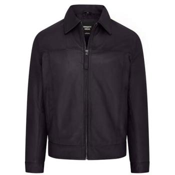 Men’s 3XL Infinity Leather Drammen Harrington Retro Jacket – Black