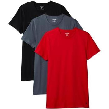 Calvin Klein Men’s 3 Tee Pack – 100 % Cotton, Black, Turbulence/Adrenaline Rush (Large)
