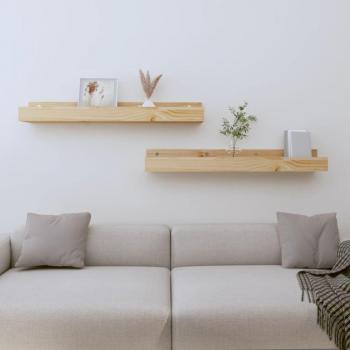 Vidaxl 2er Set Wandregale 80x12x9 cm Kiefernholz