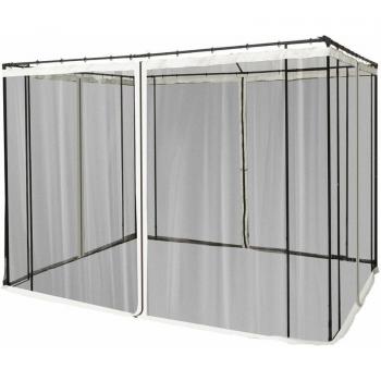 Zanzariera Gazebo 302x207 cm con Cerniere Nero/Beige