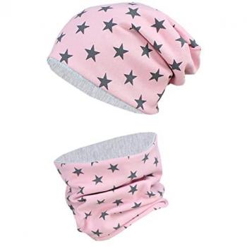 TupTam Unisex Beanie und Schlauchschal Set für Kinder in Graphit