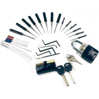 Broken-Key Extraction Padlock – Transparent Practice Tool Set