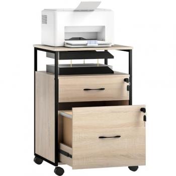 Mueble de Oficina Vinsetto – Cajonera de 2 cajones con cerradura y llaves para A4 (44x40x66,5 cm)