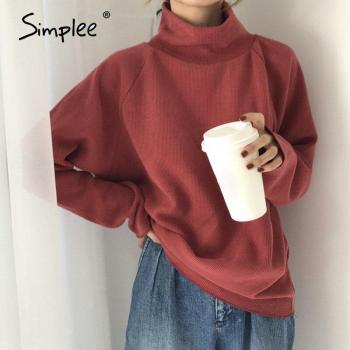 Pull Simplee uni, douceur du col, idéal bureau, femmes