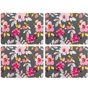 Gardenia Blooms Grey Table Coverings (Pack of 4)