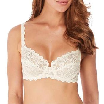 Classic Underwired Wacoal Eglantine Bra – 36E, Off‑White, Synthetic Fabric