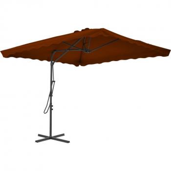 Parasol de terrasse mât droit 250 x 250 cm orange