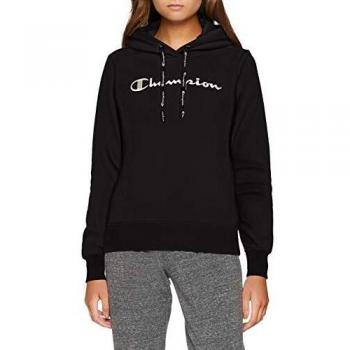 Champion Sudadera con Capucha Clásica para Mujer, Logo C-Logo Allover, Negro, S