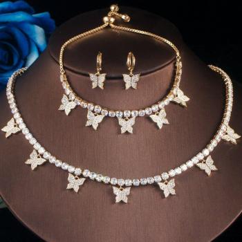 Conjunto Nupcial de Pendientes, Collar y Brazalete