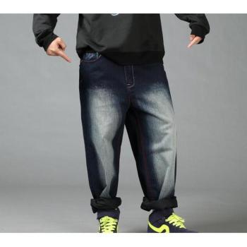 Herren Jeans im Hip Hop Stil ausgebeult Denim Hosen Plus Größe 30-46