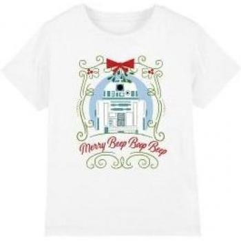 Camiseta Infantil Star Wars R2‑D2 “Feliz Navidad” – Blanco, 3‑4 años