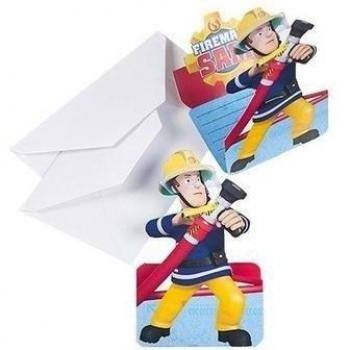 Brandweerman Sam Kaarten voor Feestjes (8 stuks) Eén Maat zwart