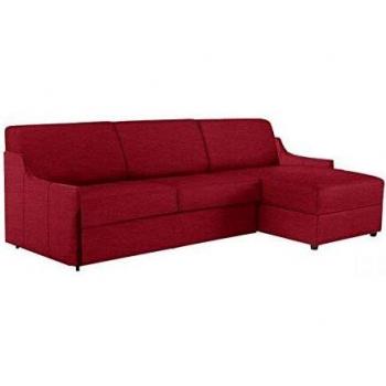 Canapé Dangle Réversible Luna Express 120×192×16 cm Accoudoirs Ultra Fins Tweed Rouge