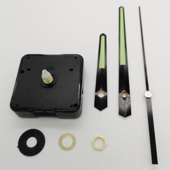 Fluorescent Green Hand Quartz Clock Mechanism Replacement Kit 18mm Shaft