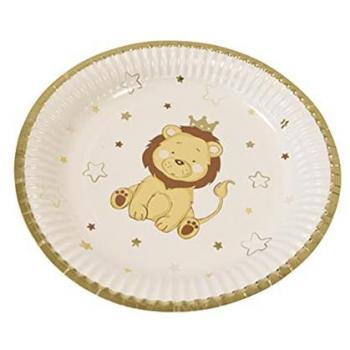Set d’assiettes lion couronné 18 cm (6 pièces) – Blanc