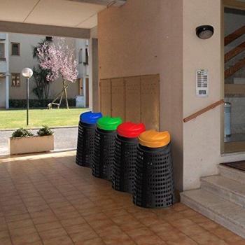 Trespolo Eco per immondizia con coperchio rosso 110 L