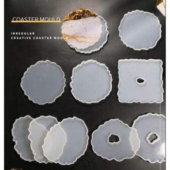11Pcs Irregular Round Wave Shape Resin Coaster Molds