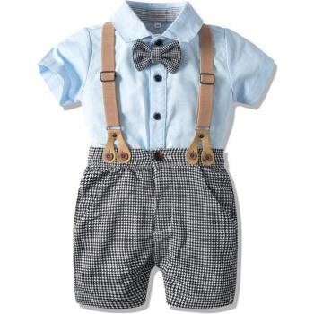 Traje de bebé recién nacido con cinturón y pantalones cortos