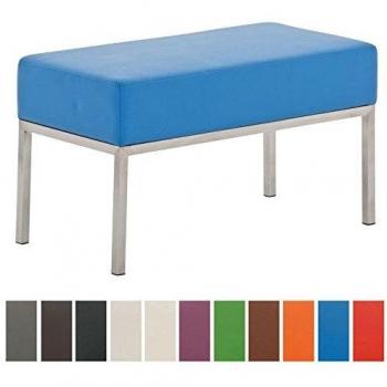 CLP 2‑Sitzbank LAMEGA – luxuriöse Polsterung, langlebiger Kunstlederbezug, elegante blaue Farbe