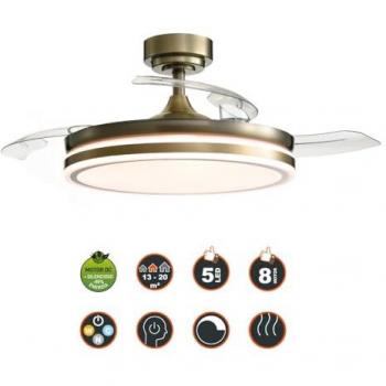 Ventilador LED de techo Moss 72W 7920Lm CCT Dim con mando a distancia