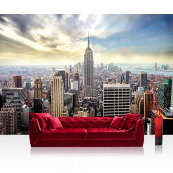 Gelbe Skyline-Wandfoto‑Tapete 400x280 cm – PREMIUM PLUS Vlies – SKU 689