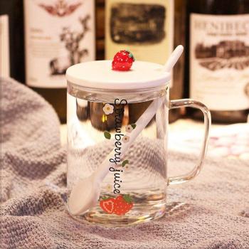 Clear Coffee Mug with Strawberry Design