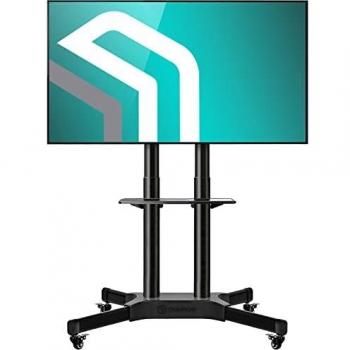 Versatile ONKRON TV Trolley with Wheels and Adjustable Height for 32-65 Inch TVs TS1351