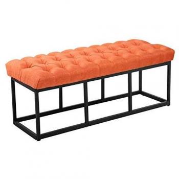 AMUN ComfortBank – gepolstert, mattschwarzes Gestell, orange Farbton