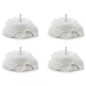 Candela Peonia Bianca Opaca 8cm (Confezione di 4)