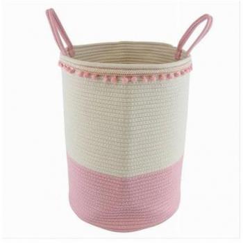 Cesta elegante de ropa íntima con cordón rosa