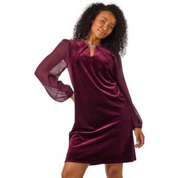 Roman – Robe Velvet Violet Petite avec Manches Contrastées EU 38 (UK 10)