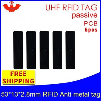 UHF RFID Small Rectangle Tag 915MHz 868MHz Alien Higgs3 EPC 5pcs 53x13x2.8mm