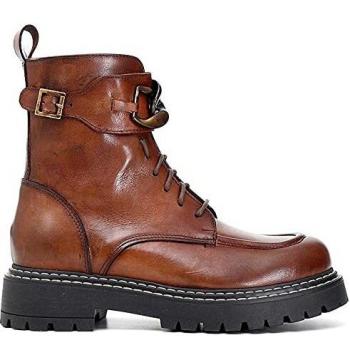 Stivali eleganti Anfibio CAFèNOIR FM1270 in pelle marrone 36