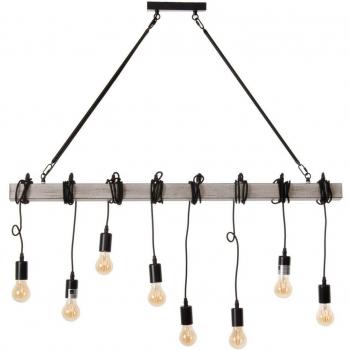 Lampadario in metallo nero 107 x 5 x 15 cm trasparente