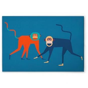 Leinwandkunst Monkey Business 2 in Blau und Orange