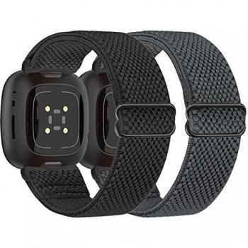 Fitbit Versa 3 & Sense – Tiptops Flexible Nylon‑Band (2 Pack)