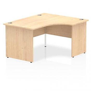 Impulse 1400mm Right Crescent Desk Maple Top Panel End Leg